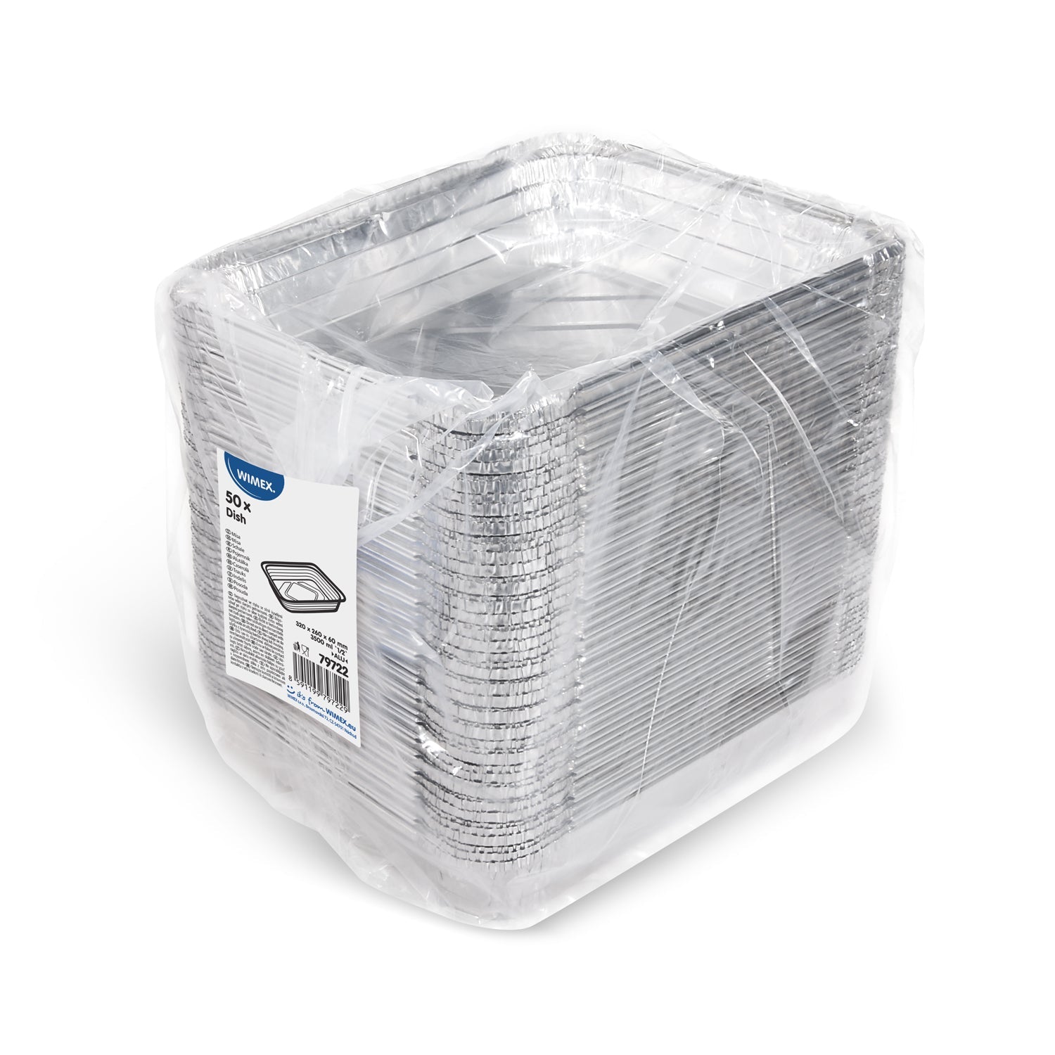 Alu-Gastronorm-Schalen GN 1/2 eckig | 3500ml | 50 Stück Packung - daclean.de