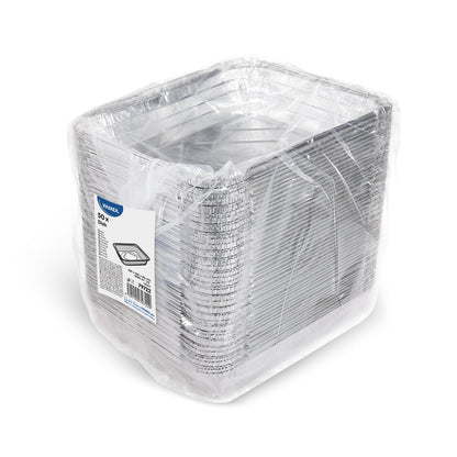 Alu-Gastronorm-Schalen GN 1/2 eckig | 3500ml | 50 Stück Packung - daclean.de