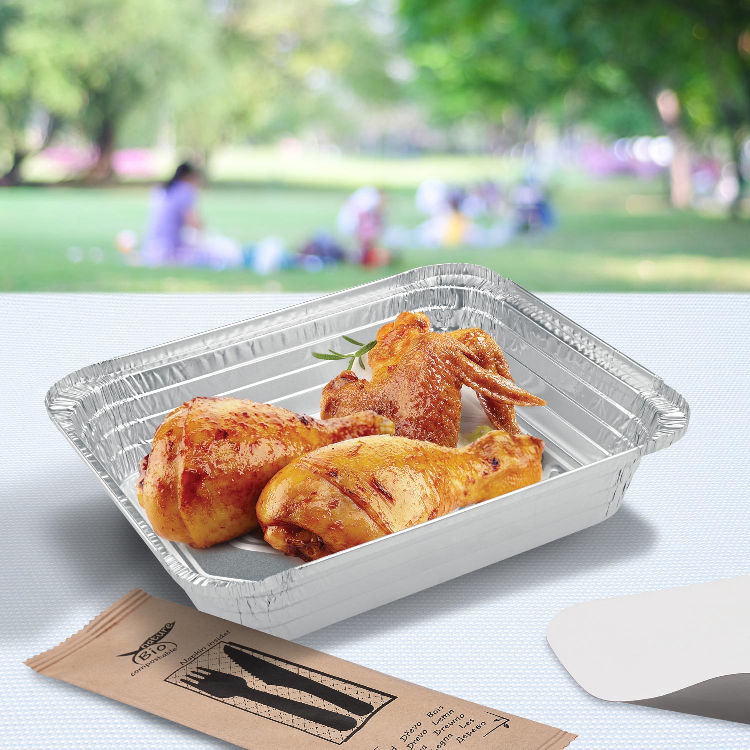 Alu-Gastronorm-Schalen GN 1/2 eckig | 3500ml | 50 Stück Packung - daclean.de