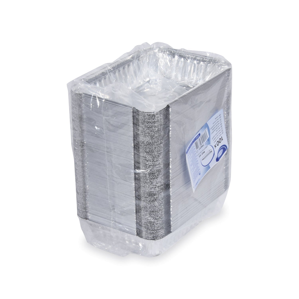 Alu-Menüschalen eckig 22x15,5 cm | 820ml | 100 Stück Packung - daclean.de