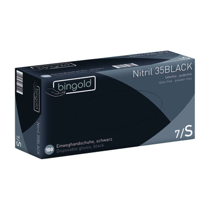 BINGOLD Nitril Einweghandschuhe, schwarz 100 Stk,puderfrei, online - chloriniert - daclean.de