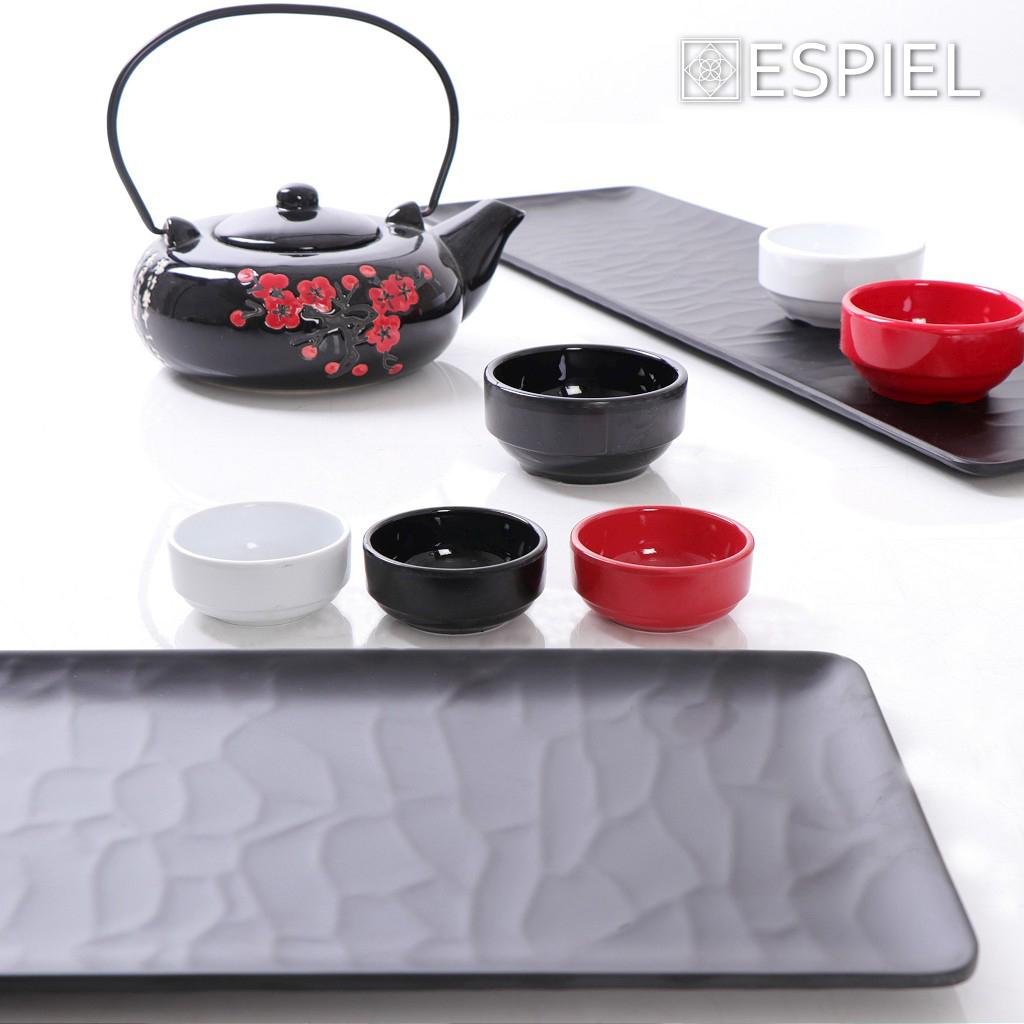 Dip - Schälchen 6cm – Schwarz Glänzend – Stapelbare Melamin - Qualität – 6x6x2,5cm - daclean.de