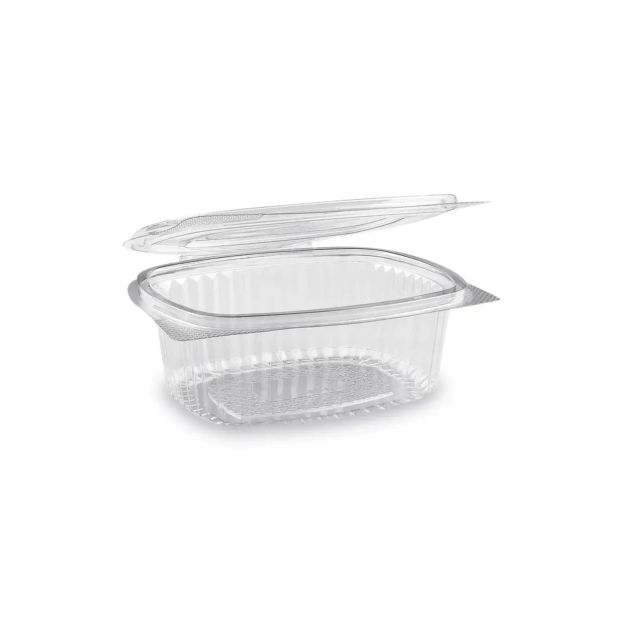 Feinkostbecher oval klar mit Deckel | rPET | 50 Stück Packung) - daclean.de