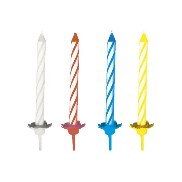 Geburtstagskerzen mit Halter (Spirale) – 5 x 60 mm, 24 Stück - daclean.de