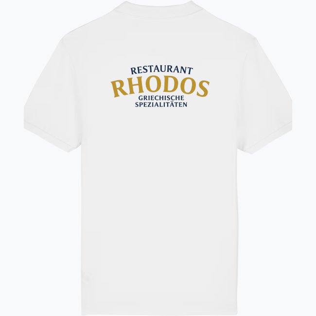 Herren & Damen Polo – Restaurant Rhodos (Rückendruck) - daclean.de
