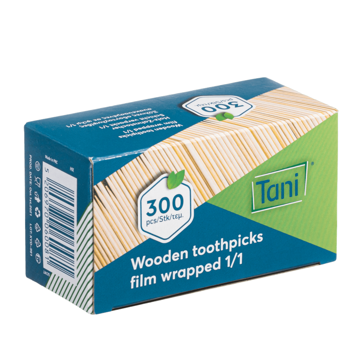 Holz Zahnstocher 1/1 in transparenter Folie verpackt . FSC® 100% 24*300Stk - daclean.de