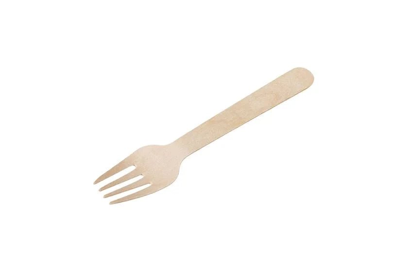 Holzgabeln 16cm | 100 Stück Packung | FSC® Bio-Holzbesteck einzeln verpackt - daclean.de