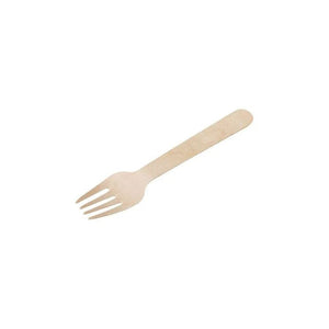 Holzgabeln 16cm | 100 Stück Packung | FSC® Bio-Holzbesteck einzeln verpackt - daclean.de