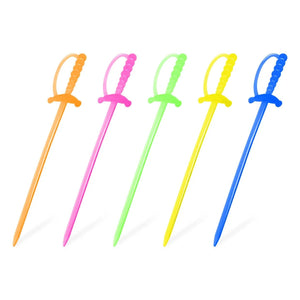 Kunststoff-Picker (PS) Schwert bunt gemischt – 8,5 cm, 500 Stück - daclean.de