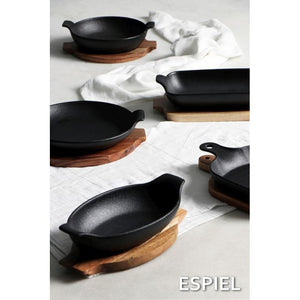 Lava Servierschale aus Stoneware – Schwarz Matt – Oval – 19,5 x 12,8 cm – H 5,8 cm - daclean.de