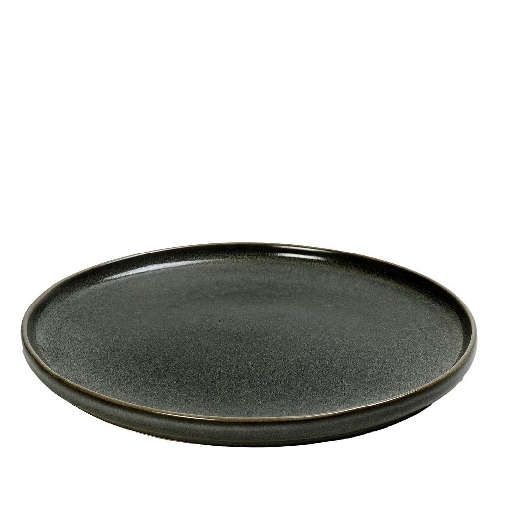 Noah Grey - Green Speiseteller aus Stoneware – Nordisches Design – Ø 28 cm – H 2,5 cm - daclean.de