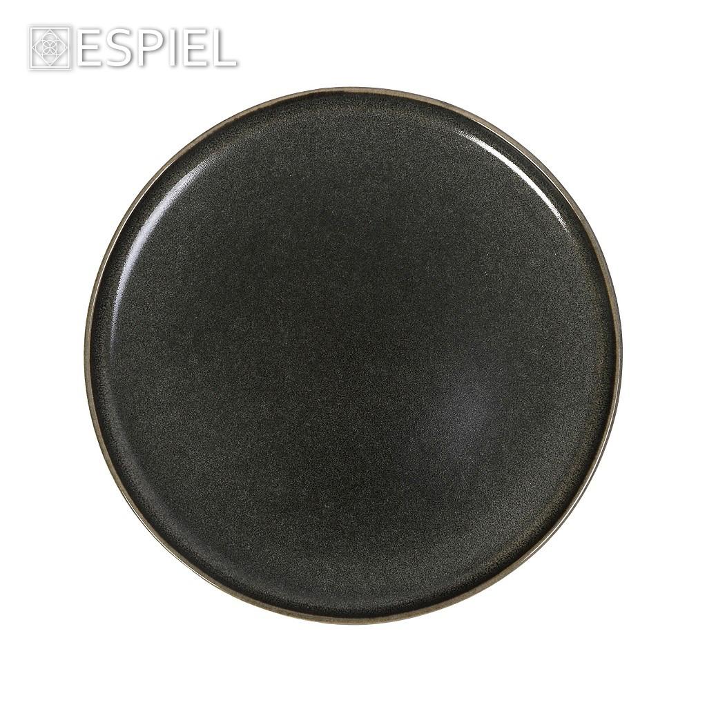 Noah Grey - Green Speiseteller aus Stoneware – Nordisches Design – Ø 28 cm – H 2,5 cm - daclean.de