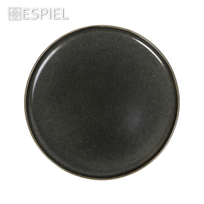 Noah Grey - Green Speiseteller aus Stoneware – Nordisches Design – Ø 28 cm – H 2,5 cm - daclean.de