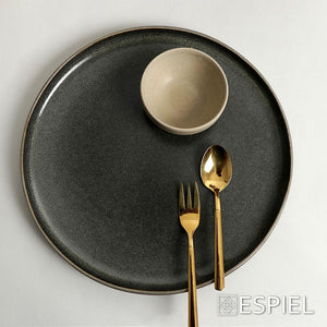 Noah Grey - Green Speiseteller aus Stoneware – Nordisches Design – Ø 28 cm – H 2,5 cm - daclean.de