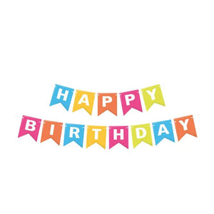 Papiergirlanden-Set „Happy Birthday“ – 16 x 20 cm Buchstaben, 5m Band (1 Set) - daclean.de