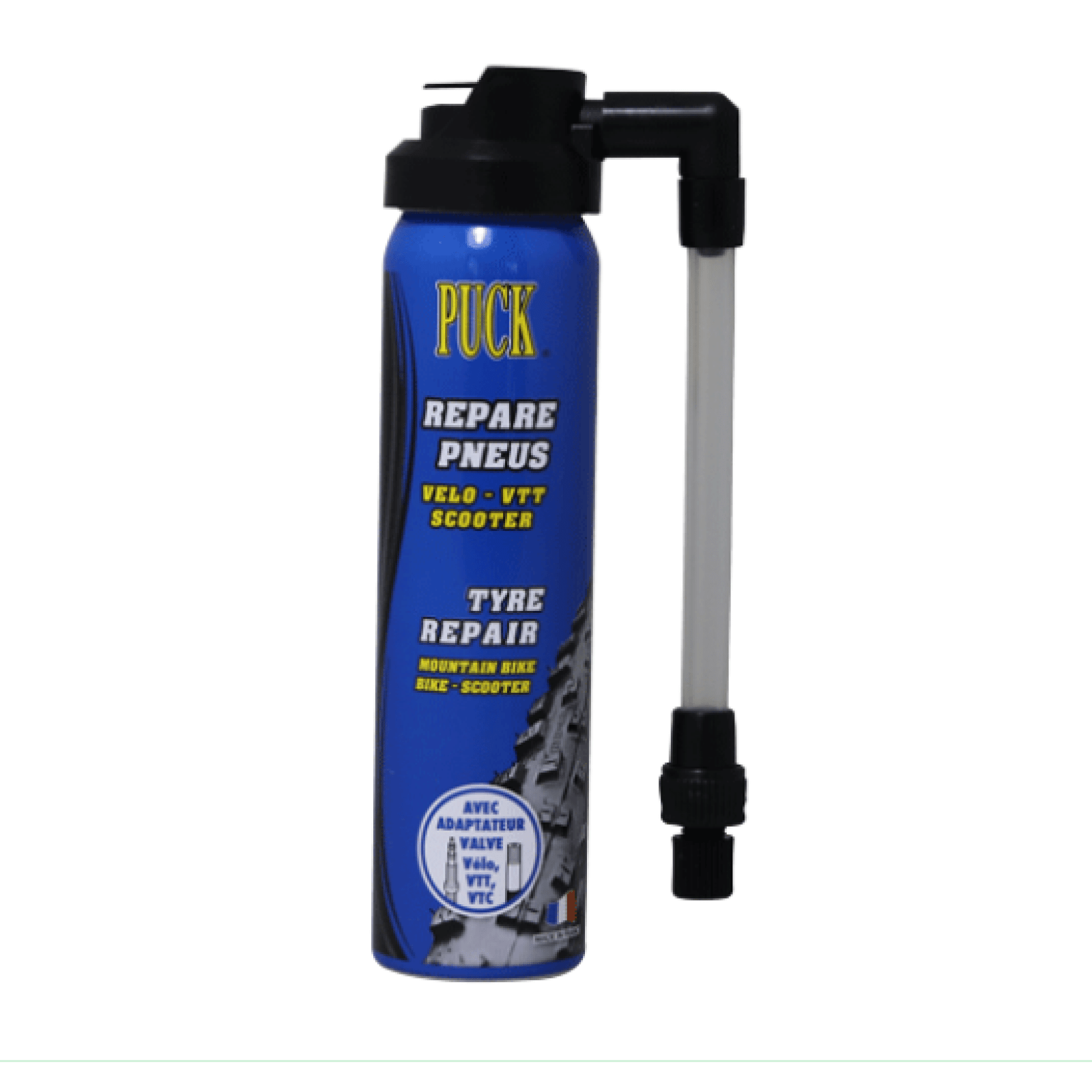 PUCK Fahrrad Pannenspray 75ml mit Schlauch | Reifenreparatur - Spray - daclean.de