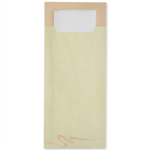 Serviettentaschen "Gourmet Gastro" 85x200mm Champagner – inkl. 2 - lagiger Tissue - Serviette (Weiß) - daclean.de