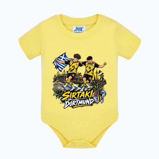 Sirtaki in Dortmund Baby Body – Schwarz-Gelb Fan-Edition | Kurzarm Baby-Bodysuit - daclean.de