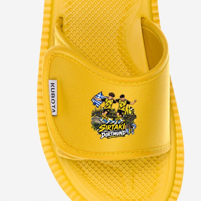 Sirtaki in Dortmund Kubota Badeschlappen – Schwarz-Gelb Fan-Edition | Klettsandalen - daclean.de