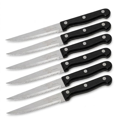 Steakmesser Set 6-teilig 21 cm – Edelstahl 18/0 Profi Steakmesser Rustikal - daclean.de