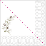 Tischservietten 40 × 40 cm Oliven-Motiv – 3-lagig - 840 Stück - daclean.de